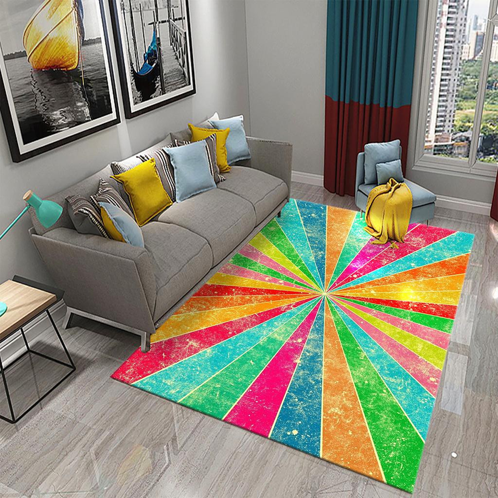 Colorful Rainbow Carpet for Bathroom Living Room Bedroom Kitchen Entrance Rug Soft Non-Slip Carpet Home Decoration Floor Mat