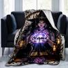 1PC Custom Name Witchcraft Magic flannel blanket versatile,all-season throw suitable for the living room,bedroom,camping,travel,and gift
