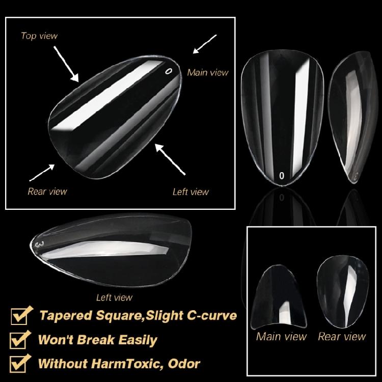 Versatile Clear Gel Nail Tips Transparent Nail Extensions Great for Daily Wear