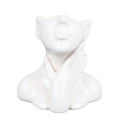 Female Face Vase Nordic Style Elegant Flower Vase Smoothly Ceramic Flower Vase Decoration for