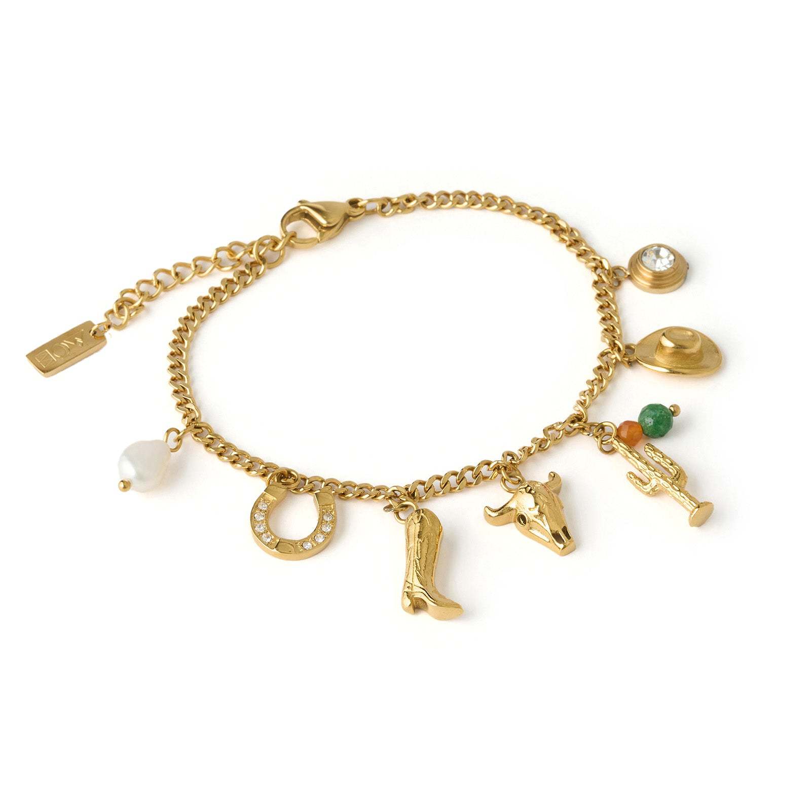 

Personalized Fashion Pearl Hat Pendant Stainless Steel Collarbone Chain Electroplated 18K Gold Color Retention