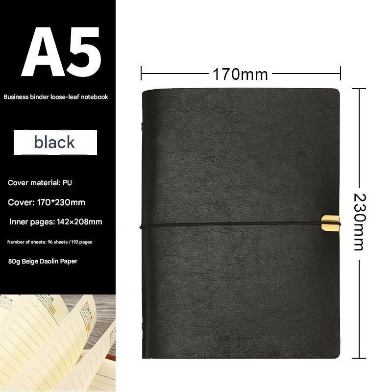 SYC A5 Diario Business Copertina Rigida in Pelle Raccoglitore ad Anelli 6 Anelli Fogli Mobili 100 Fogli Vuoti Rigati Stampato Planner Regalo