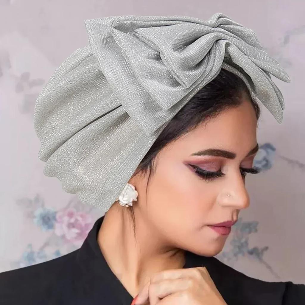 Women Sequin Knotted Turban Indian Hat Muslim Hijab Beanie Bonnet Hair Loss Headscarf Chemo Cap Headwear Bandanas Turbante Mujer