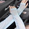 Women’s Lace Arm Sleeves UV Protection, Ice Silk Cooling Arm Covers, Breathable Thin Summer Sleeves for Cycling Running Driving Sun Protection