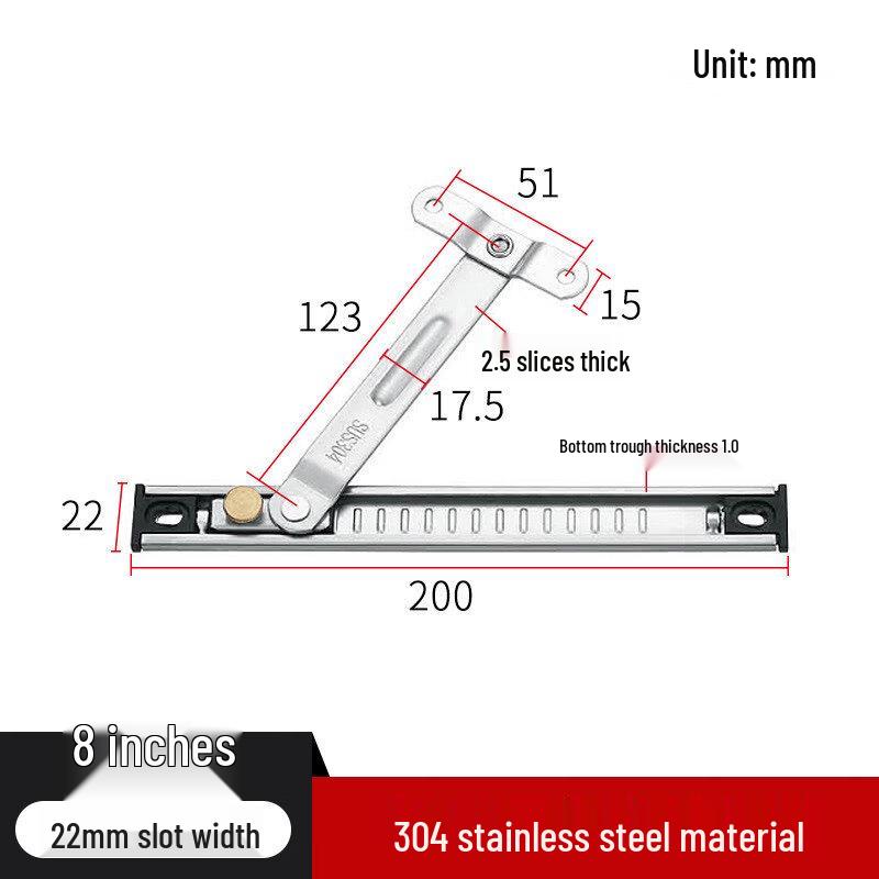 304 Stainless Steel 8-inch Window Stay