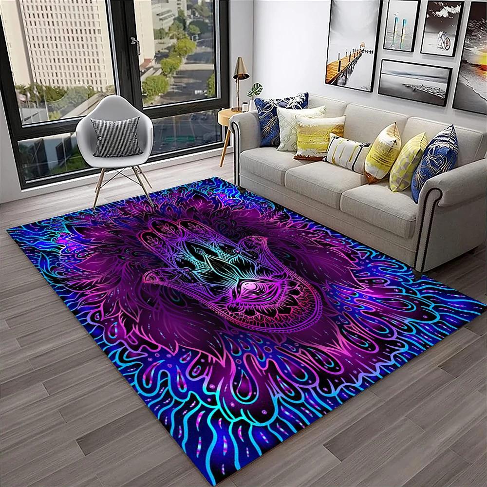 3D Evil Eye Nazar Tree of Life Carpet Rug for Home Living Room Bedroom Sofa Playroom Doormat Decor,Area Rug Non-slip Floor Mat