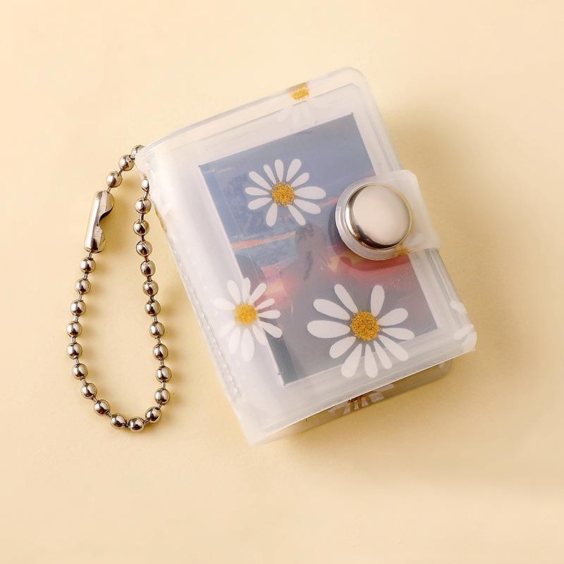 1/2 inch 20 Pockets Small Photo Album Keychain Mini Photos Collect Book Hanging Chain Card Holder Instax Card Photocard Holder