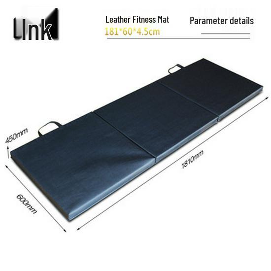 Three-Fold Leather Fitness Mat: Gymnastics, Yoga, Sit-ups, Dance, and Sports 50mm Mat with Steel Frame.