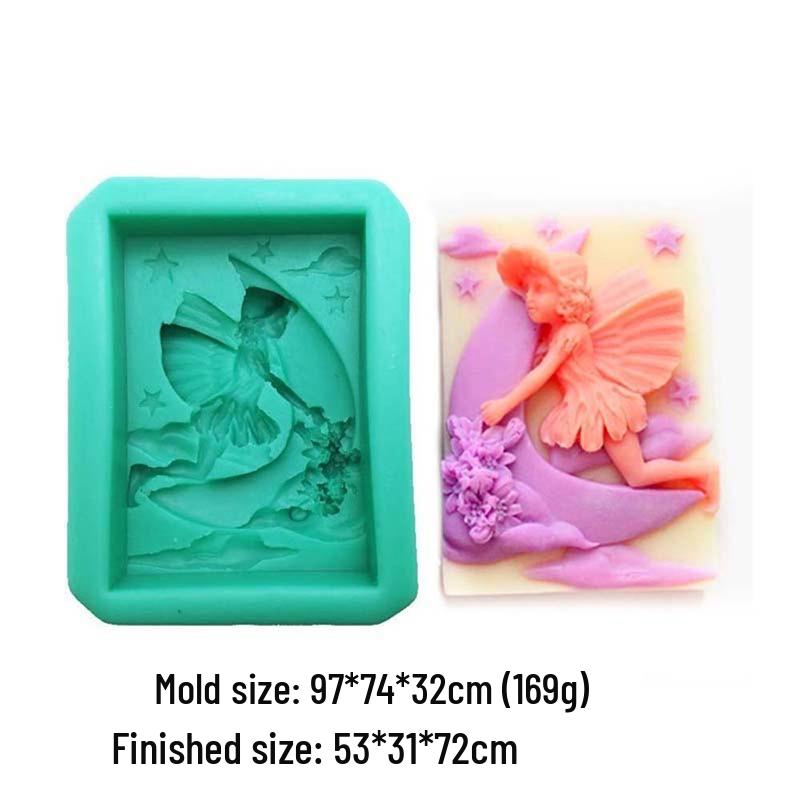 Retro Praying Angel Garden Fairy Silicone Mold for Soap, Candle, or Plaster Epoxy