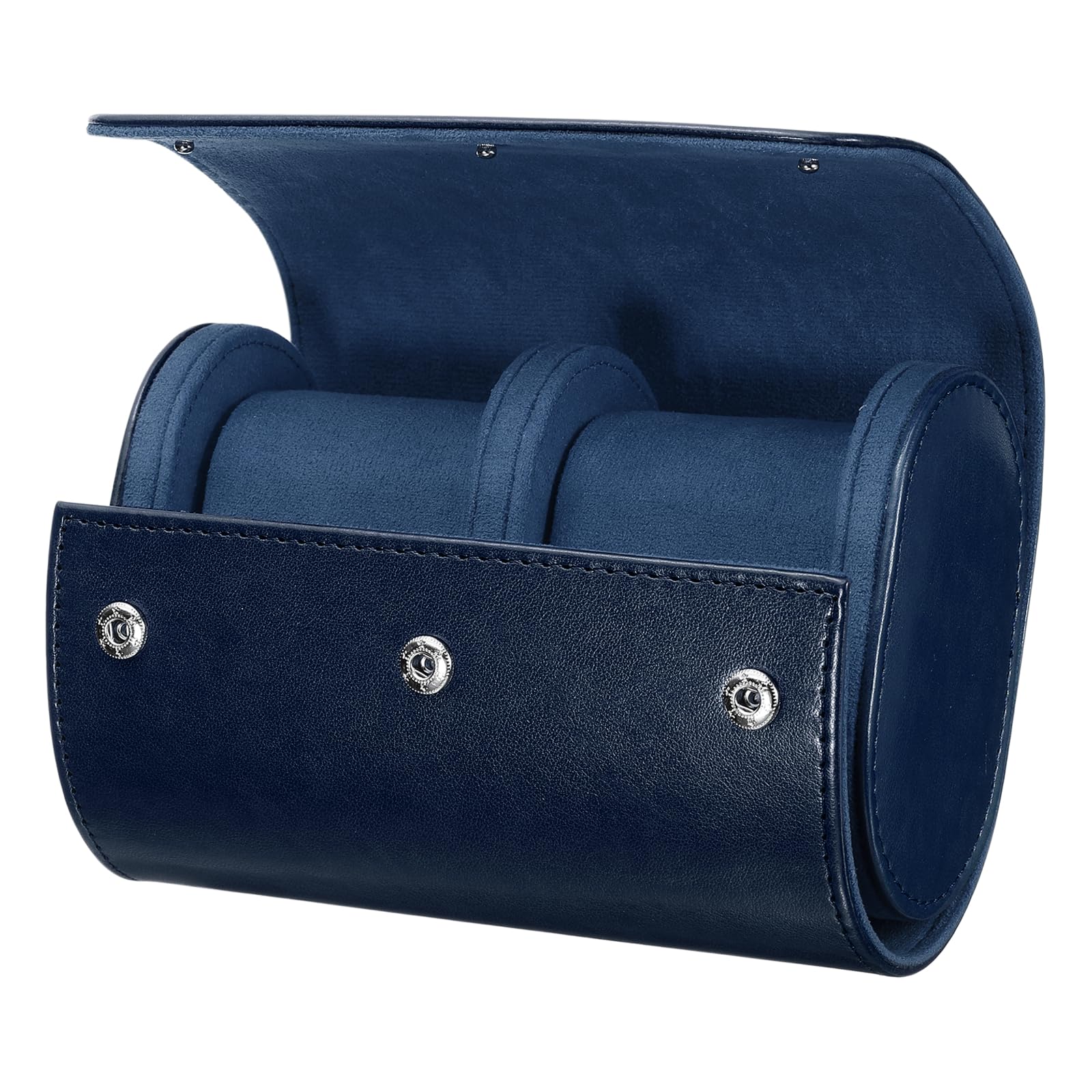 uxcell 2-Slot Portable Leather Watch Case for Men and Women, Travel Watch Roll Travel Case, Removable Cushioned Watch Storage Organizer, for Travel,