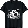 D6 Cool Drum Kit Percussion Retro Drummer T-shirt