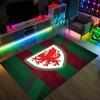 Wales Rugby Design Kristall-Samt-Teppich Gemütlich Nicht?Rutschfester Teppich mit Aufdruck für Schlafzimmer Wohnzimmer Eingang