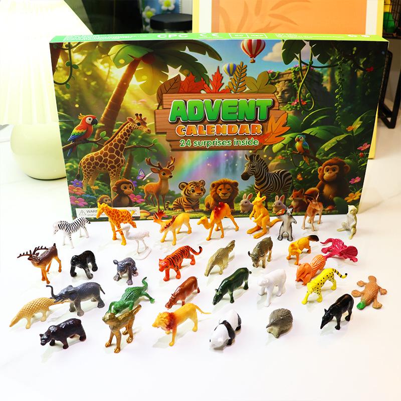 Caja de Cuenta Atrás Navideña de Dinosaurios de 24 Días: Juego y Regalo Desprendible para Niños