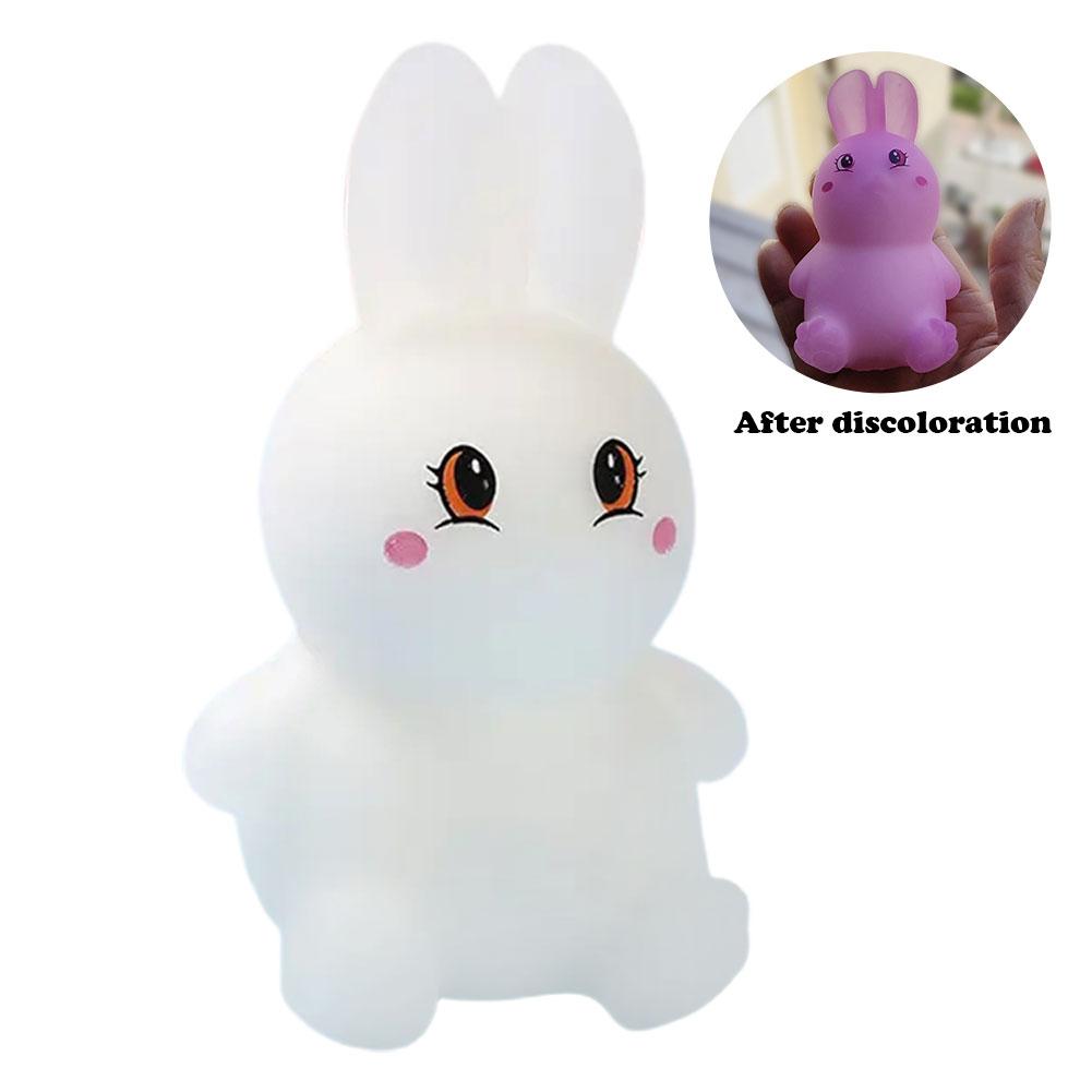 

Игрушки-кролики, меняющие цвет, декомпрессионная сжимающая игрушка, милая игрушка для снятия стресса у детей, анти-релакс Q4R5 rabbit-one size