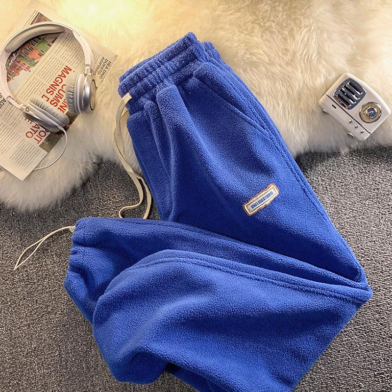 Casual Sports Pants Thick Fleece Warm Sweatpants Baggy Joggers Trousers