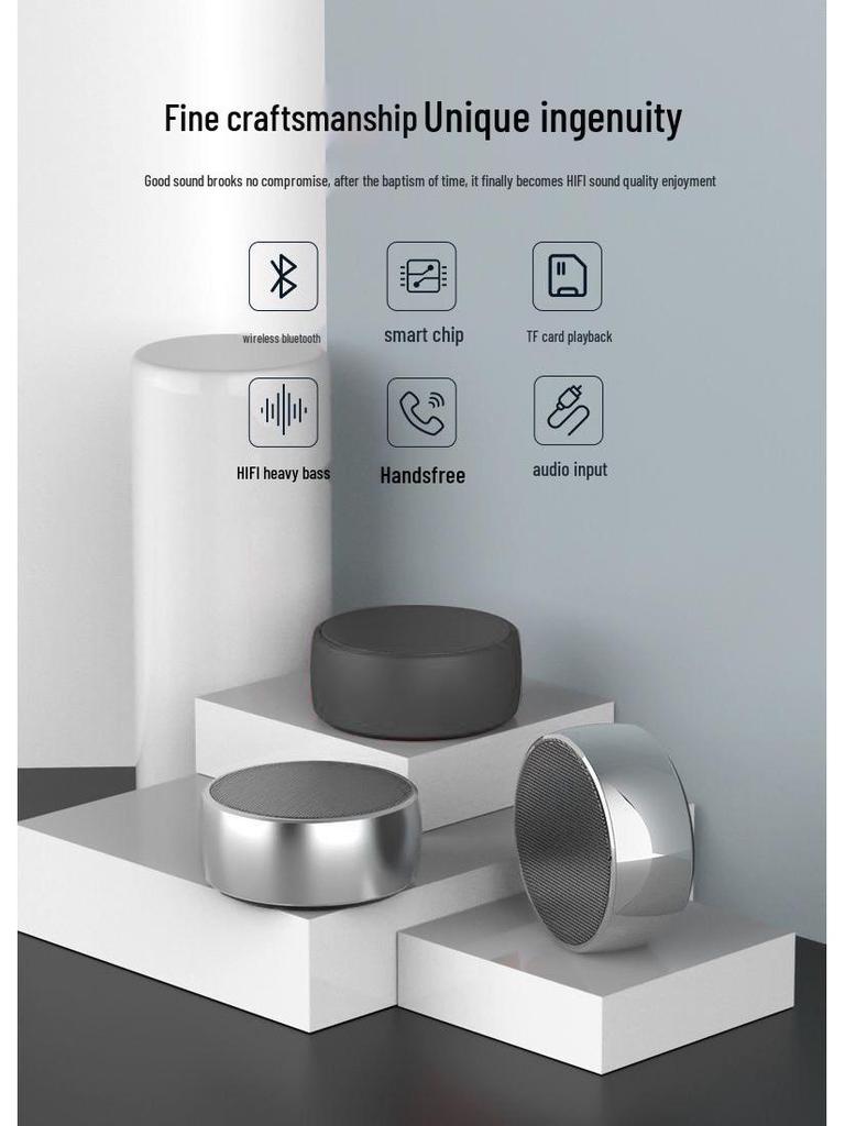 BS01 Portable Bluetooth Car Subwoofer: 3D Surround Sound, High-Quality Outdoor Speaker with Large Volume.