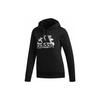 Letter Print Casual Pullover Hoodie with Long Sleeves Women Tops Black ED8146