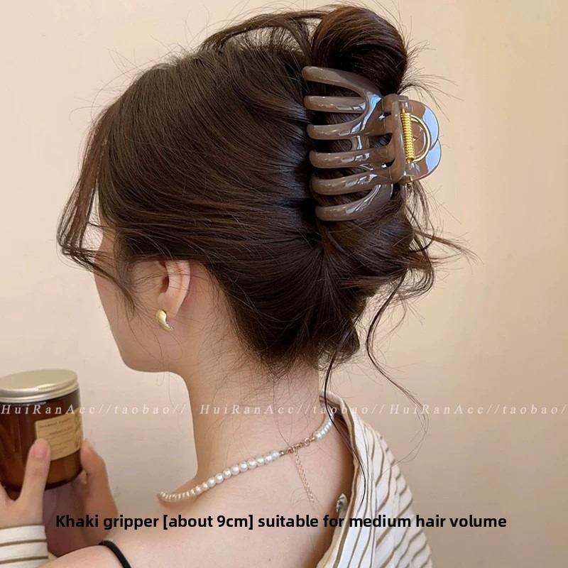 Pumpkin Grab Clip Large Hair VolumeShark ClipHigh-end Look Back of The Head Updo Hair Clip