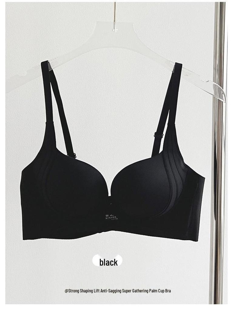 Seamless Wire-Free Push-Up Bra with Palm Cup for Small Bust - Breathable & Gap-Free