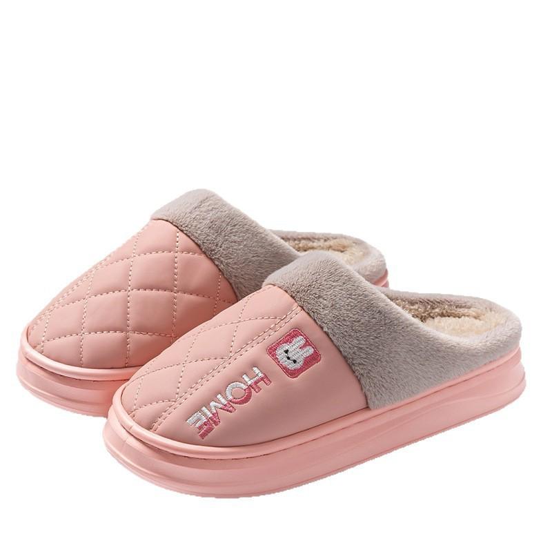 Waterproof cotton slippers women's warm autumn and winter indoor home can bag head non-slip cotton drag men