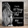Wild Animals Shower Curtain Motivational Words Panther Tiger Lion Modern Bathroom Decor Dark Polyester Bath Curtain With Hooks