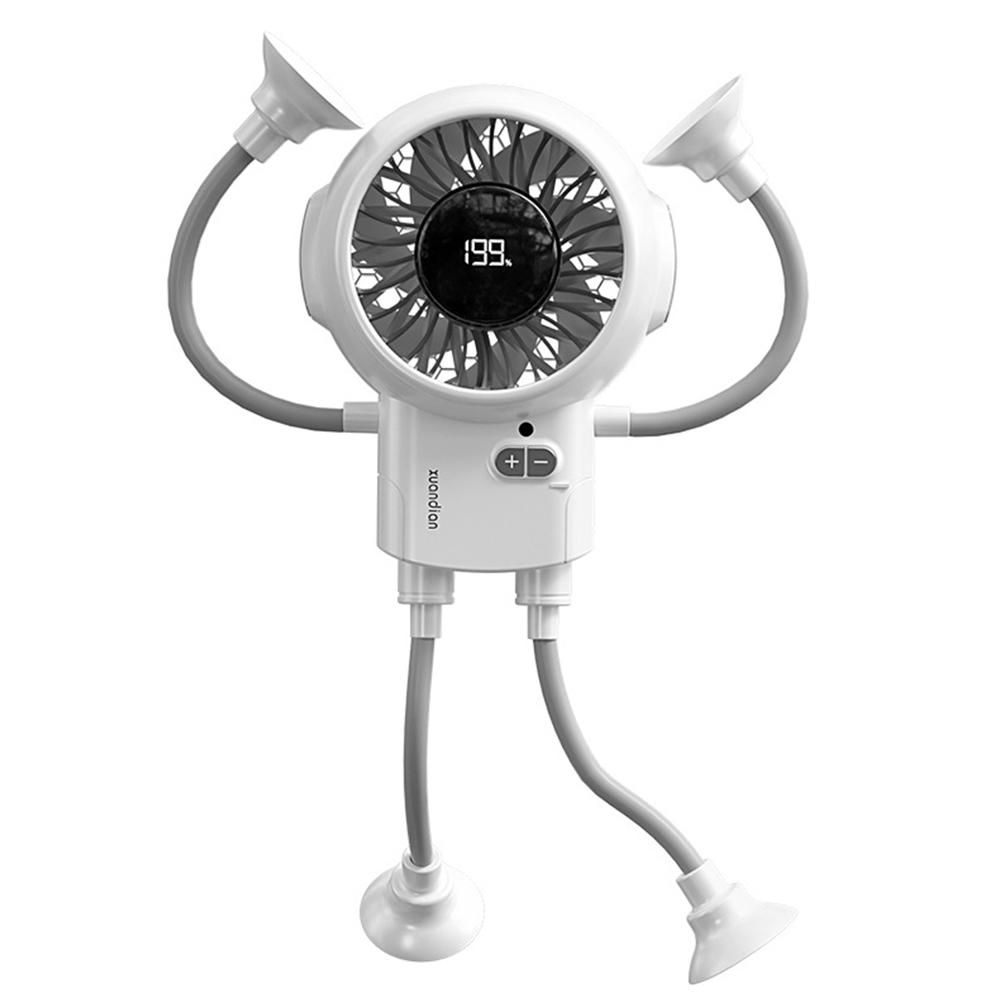 

Portable Handheld Fan Dual Modules 199 Level Adjustable Wind Speed Mist Fan With Suction Cup Flexible Legs
