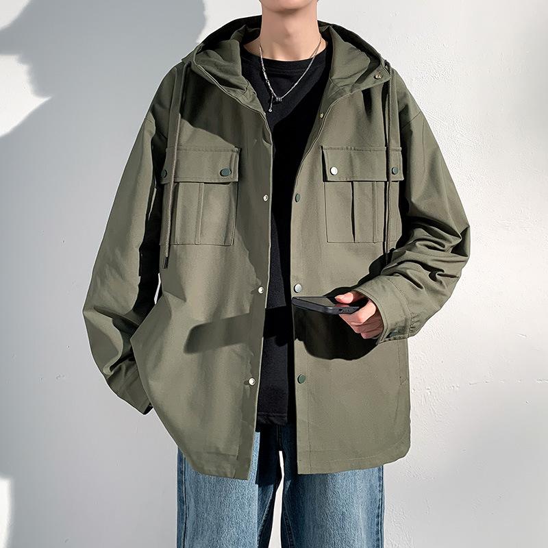Work Jacket for Men's Spring and Autumn Men's Loose Jacket for New American Spring Casual Clothes