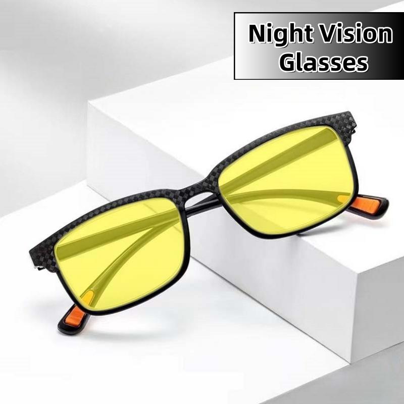 Leisure Simplicity Square Frame Night Vision Glasses Unisex Sturdy And Durable Outdoor Sports Anti-Blue Light Eyeglasses