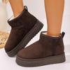 Large Size Thick-soled Medium Tube Snow Boots for Women, New Velvet Thickened Warm Cotton Shoes for Women In Autumn and Winter