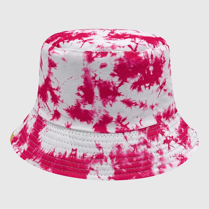 Neutral Summer Tie Dye Printed Fisherman Hat Outdoor Breathable Hat Sunshade