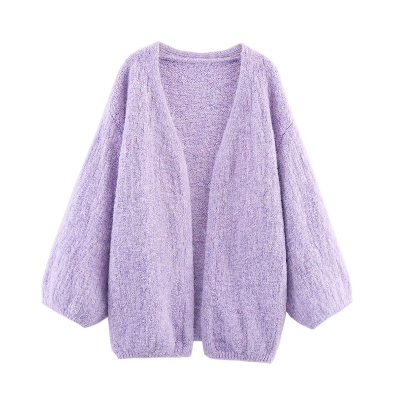 Kaslead New Women clothes Western Style Fashion Loose All-Match No Buckle Knitted Outerwear