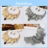 Wing Vintage Design Necklace And Earrings With Artificial Decoration Gemstone