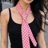 Women Silk Scarf Vintage Elegant Striped Double Sided Print Neck Wrap for Professional Occasions