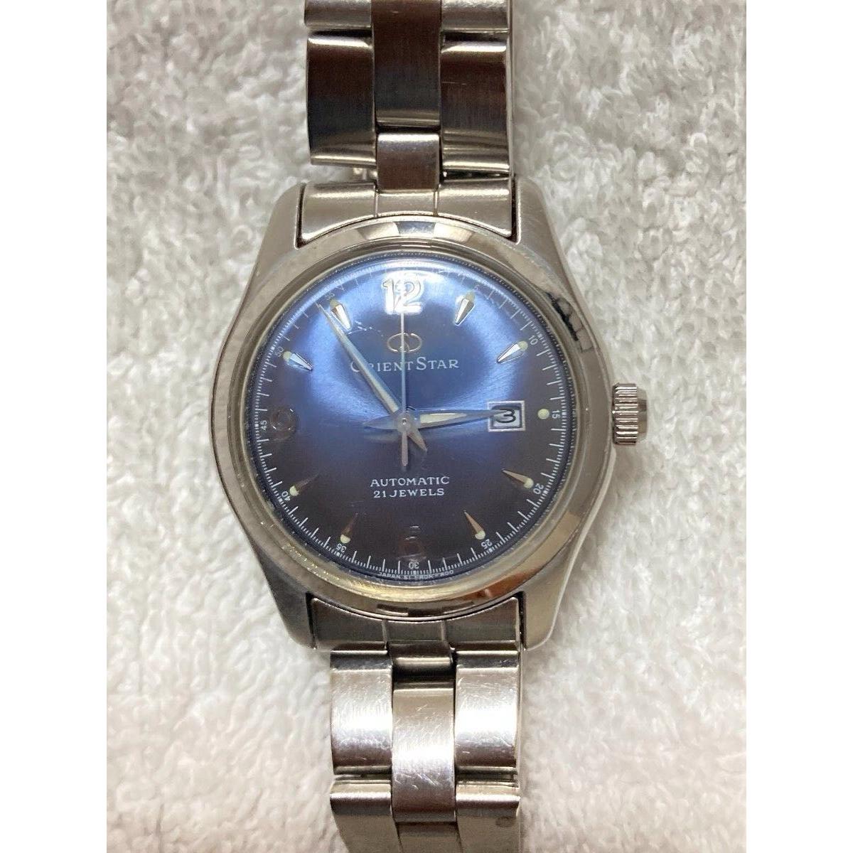 Used [ORIENT STAR] Automatic winding 21 jewels blue dial ladies