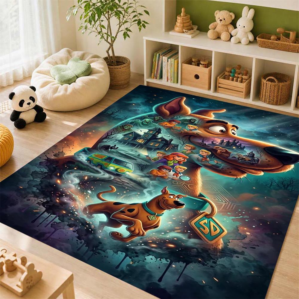 Scoobydoo Spooky Night Adventure Patterned Rug Soundproof Noisereducing Carpet For Bathroom Kitchen Home Party Decor Christmas Gift