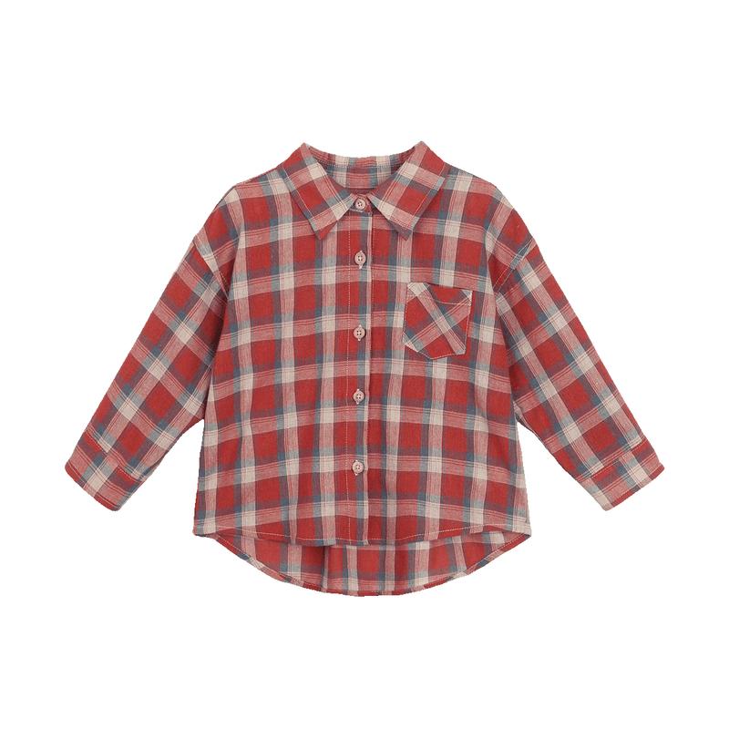 LUSON Baby Girl Plaid Long-Sleeve Shirt 100