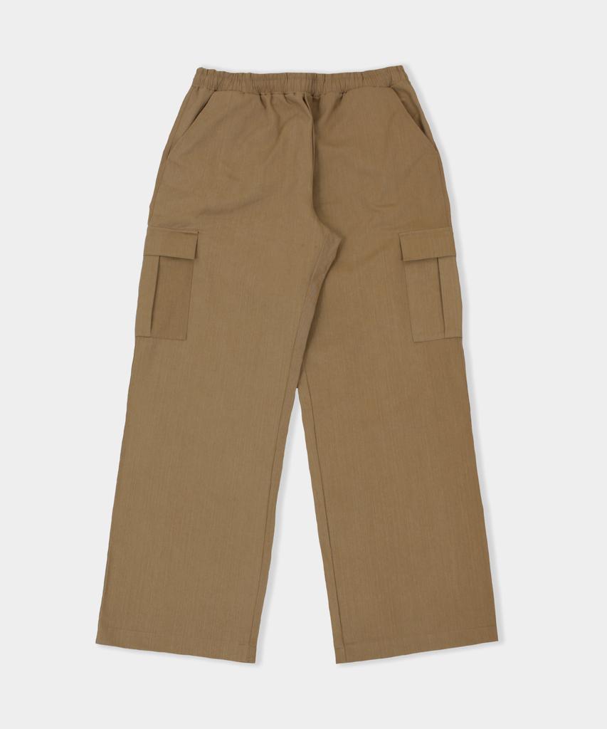 CAMEL WORK Slub Cotton Cargo Pants (Beige)