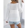 GMXIA Early Autumn One-neck, Cut-out Long-sleeved Knitted Sweater, Casual and Loose Outerwear for Women