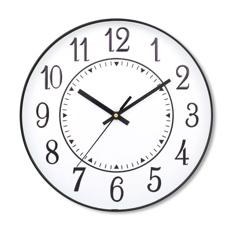 12 Inch 30CM Silent Wall Clock, Creative and Fashionable, Three-dimensional Digital Minimalist Clock for Home Living Room