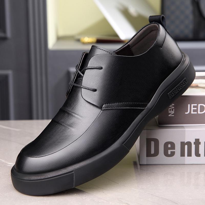 

Men s shoes 2025 summer breathable soft sole one pedal British casual leather shoes men 2025 38