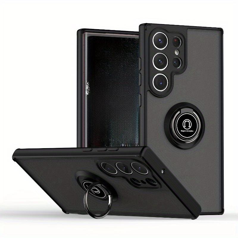 Ultradünne mattierte Anti-Fall-Ring-Magnet-Silikon-Handyhülle für Samsung S25 S24 S23 S22 S21 S20 Ultra Plus A55 A52 A53 Note10