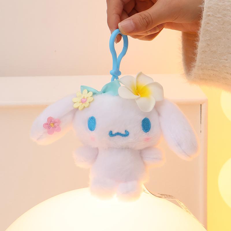 Sanrio Hello Kitty Kuromi Melody Pachacoo Cinnamoroll Stuffed Plush Toys Pendant Cute KT Keyring Anime Keychain Christmas Gift