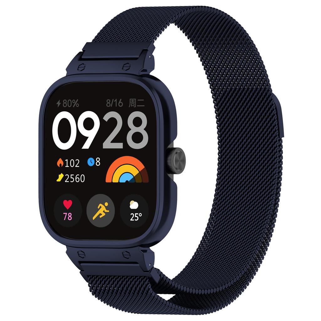 Cinturino Milanese+Custodia Metallica per Smartwatch Redmi Watch 4 Accessori Braccialetto per Redmi Watch 4 Guscio Protettivo in Acciaio Inossidabile