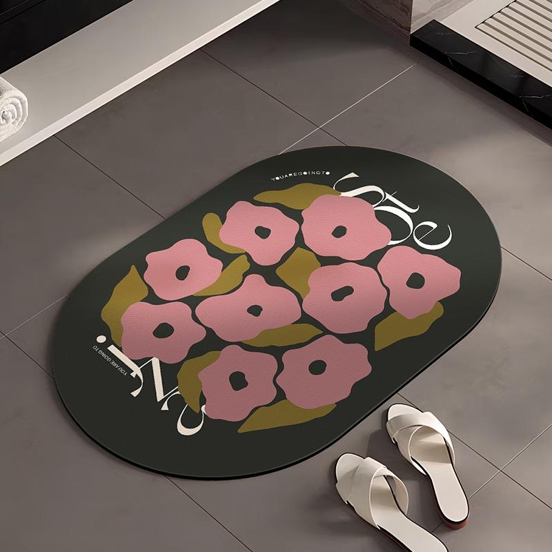 

Коврик для ванной, нескользящий, для ванной, для душа, коврики для ног, впитывающий диатомовый грязевой ковер, цветочный домашний декор, коврик для туалета, ковры 45x75cm