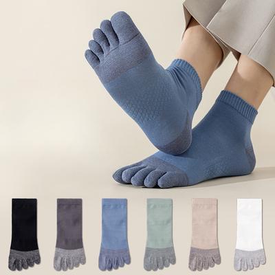 Fünf-Zehen-Socken, Herren-Kurzsocken, Nahtlos, Desodorierend, Schweißabsorbierend, Zehensocken, Sportliche Zehen- und Daumen-Bootssocken