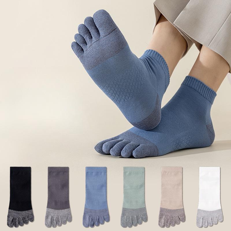 Five-finger Socks, Men's Short Socks, Boneless, Deodorizing, Sweat-absorbing, Split-toe Socks, Sports Toe and Thumb Boat Socks