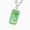 A+ CERTIFIED 44 Ct Natural Green Emerald 925 Sterling Silver Emerald Cut Pendant AI-127-NS