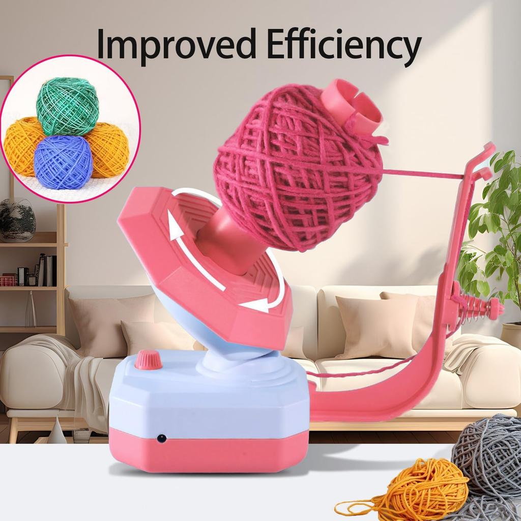 Yarn Winder,Electric Yarn Ball Winder for Crocheting,Compact Yarn Cake Winder with Stepless Speed,Large Capacity Automatic Yarn Spinner Roller Wool