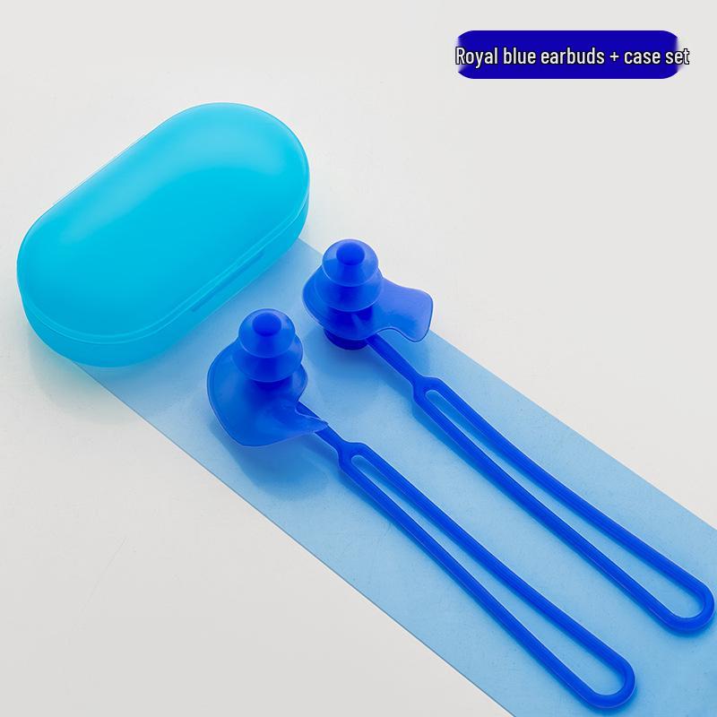 3-Layer Waterproof Silicone Swimming Earplugs & Nose Clip Set with Anti-Drop Cord