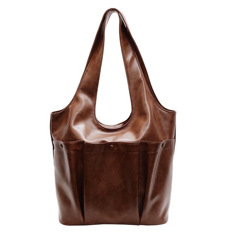 Retro Large-capacity Bag Women's 2025 Autumn and Winter New Korean Version of High-end Shoulder Bag Commuter Tote Bag